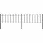Garden Fence with Hoop Top Steel 337x80 cm Black
