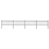 Garden Fence with Hoop Top Steel 714.5x80 cm Black