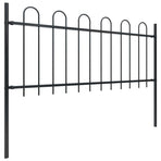 Garden Fence with Hoop Top Steel 671x80 cm Black