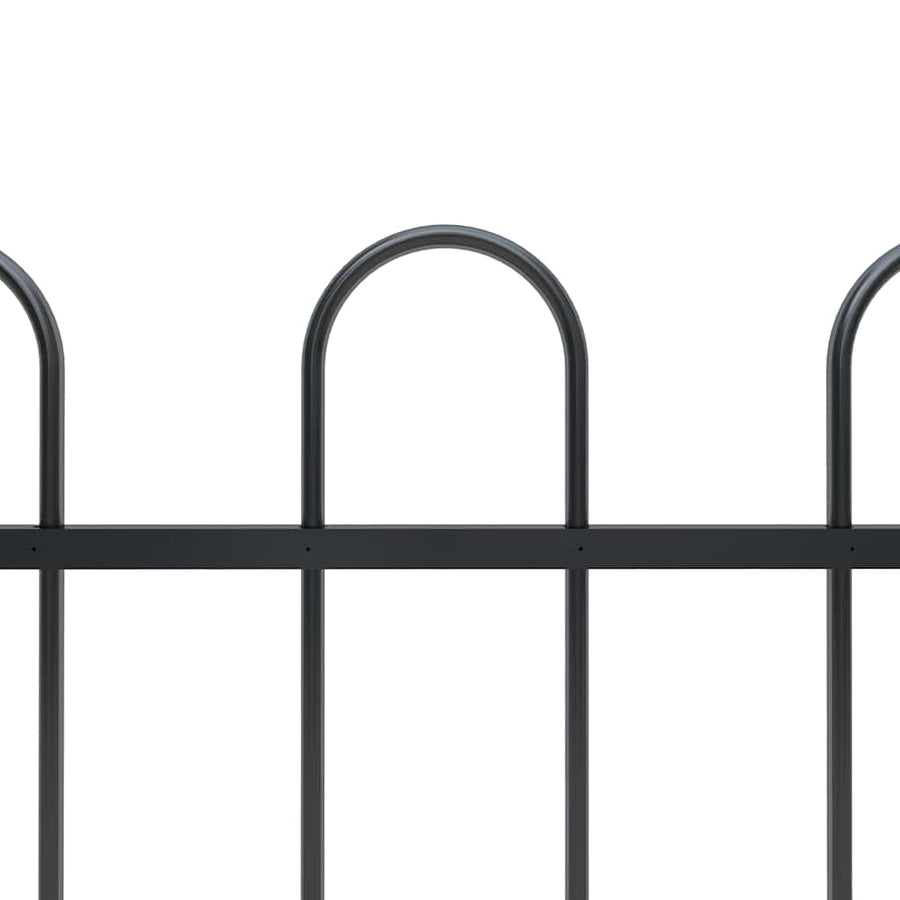 Garden Fence with Hoop Top Steel 671x80 cm Black