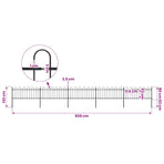 Garden Fence with Hoop Top Steel 671x80 cm Black