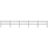 Garden Fence with Hoop Top Steel 892.5x80 cm Black