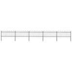 Garden Fence with Hoop Top Steel 838x80 cm Black