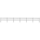 Garden Fence with Hoop Top Steel 1070x80 cm Black