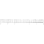 Garden Fence with Hoop Top Steel 1005x80 cm Black
