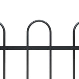 Garden Fence with Hoop Top Steel 1070x80 cm Black - Side View