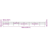 Garden Fence with Hoop Top Steel 1426x80 cm Black