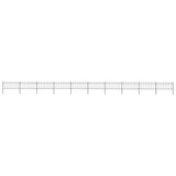 Garden Fence with Hoop Top Steel 1781.5x80 cm Black