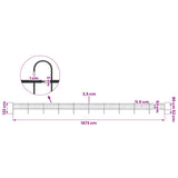 Garden Fence with Hoop Top Steel 1673x80 cm Black