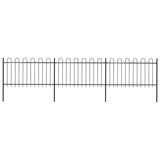 Garden Fence with Hoop Top Steel 537x100 cm Black
