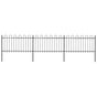 Garden Fence with Hoop Top Steel 504x100 cm Black