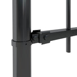 Garden Fence with Hoop Top Steel 537x100 cm Black
