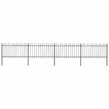 Garden Fence with Hoop Top Steel 714.5x100 cm Black