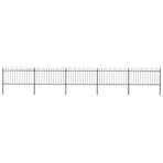Garden Fence with Hoop Top Steel 838x100 cm Black