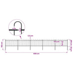 Garden Fence with Hoop Top Steel 838x100 cm Black