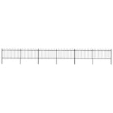 Garden Fence with Hoop Top Steel 1070x100 cm Black
