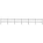 Garden Fence with Hoop Top Steel 1005x100 cm Black