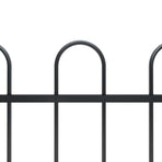 Garden Fence with Hoop Top Steel 1005x100 cm Black