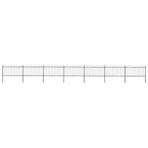 Garden Fence with Hoop Top Steel 1172x100 cm Black