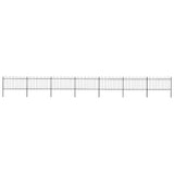 Garden Fence with Hoop Top Steel 1248x100 cm Black