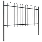 Garden Fence with Hoop Top Steel 1172x100 cm Black