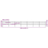 Garden Fence with Hoop Top Steel 1248x100 cm Black
