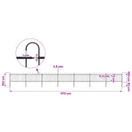 Garden Fence with Hoop Top Steel 1172x100 cm Black