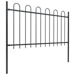Garden Fence with Hoop Top Steel 1339x100 cm Black