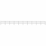 Garden Fence with Hoop Top Steel 1781.5x100 cm Black