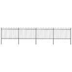 Garden Fence with Hoop Top Steel 671x120 cm Black