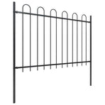Garden Fence with Hoop Top Steel 671x120 cm Black
