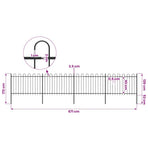 Garden Fence with Hoop Top Steel 671x120 cm Black