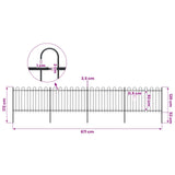 Garden Fence with Hoop Top Steel 671x120 cm Black
