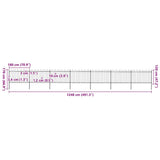 Garden Fence with Hoop Top Steel 1248x120 cm Black (7x144931)