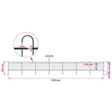 Garden Fence with Hoop Top Steel 1172x120 cm Black