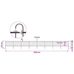 Garden Fence with Hoop Top Steel 1339x120 cm Black