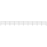 Garden Fence with Hoop Top Steel 1781,5x120 cm Black (10x144931)