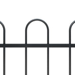 Garden Fence with Hoop Top Steel 1673x120 cm Black