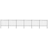 Garden Fence with Hoop Top Steel 1070x150 cm Black (6x144932)