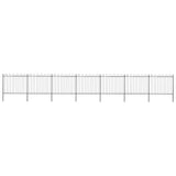 Garden Fence with Hoop Top Steel 1248x150 cm Black (7x144932)
