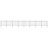 Garden Fence with Hoop Top Steel 1426x150 cm Black (8x144932)