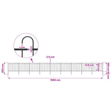 Garden Fence with Hoop Top Steel 1506x150 cm Black - 45-Degree Angle