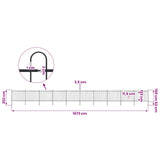 Garden Fence with Hoop Top Steel 1673x150 cm Black - 45-Degree Angle