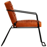 Armchair Tan Real Leather - Side View