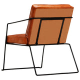Armchair Tan Real Leather - Top-Down View