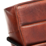 Armchair Dark Brown Real Leather - 45-Degree Angle