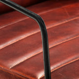 Armchair Dark Brown Real Leather - Rear View