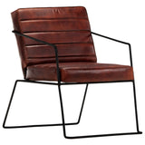 Armchair Dark Brown Real Leather - Extra Image