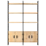 4-Tier Bookcase 124x30x180 cm Solid Mango Wood - Front View