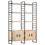 4-Tier Bookcase 124x30x180 cm Solid Mango Wood - Close-Up Angle